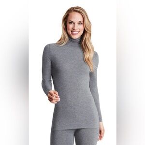Softwear with Stretch Charcoal Modal Turtleneck Long Sleeve Top